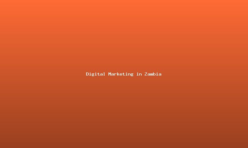 Digital marketing strategies for Zambian businesses in 2025